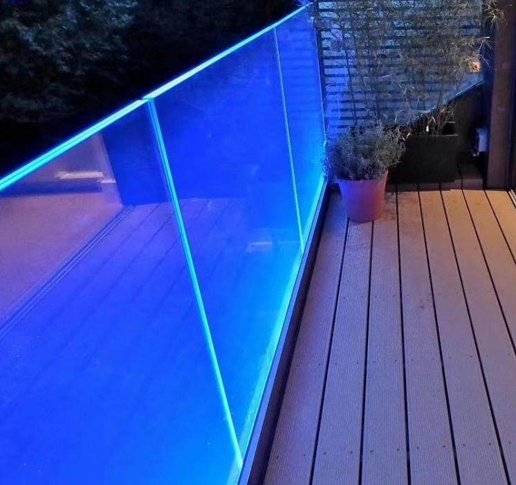 LED U channel Aluminum glass railing LTU-02