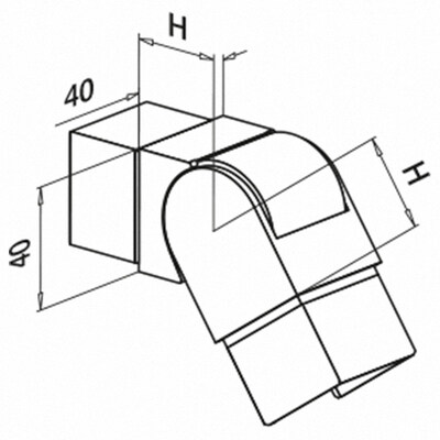 railing elbow tube cross connector
