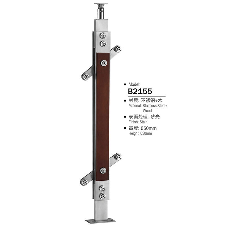 glass cable railing wood post