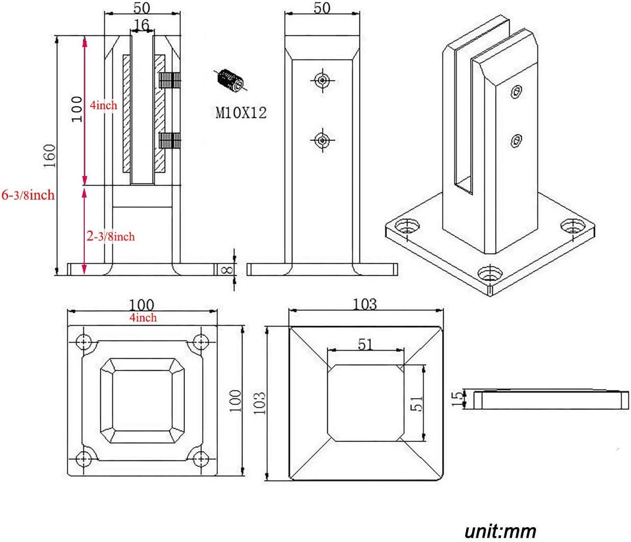 frameless glass balustrade fittings
